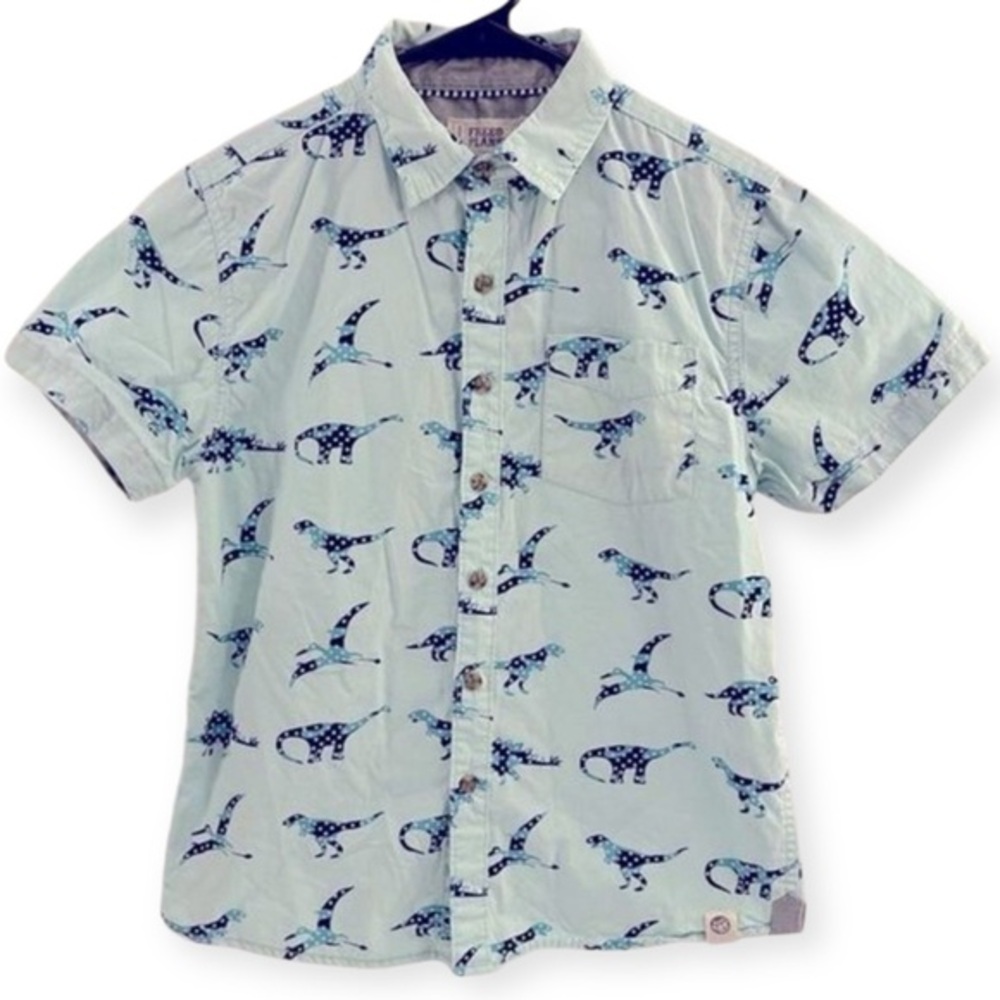 Free Planet Boys Short Sleeve Dinosaur Shirt Size 10/12